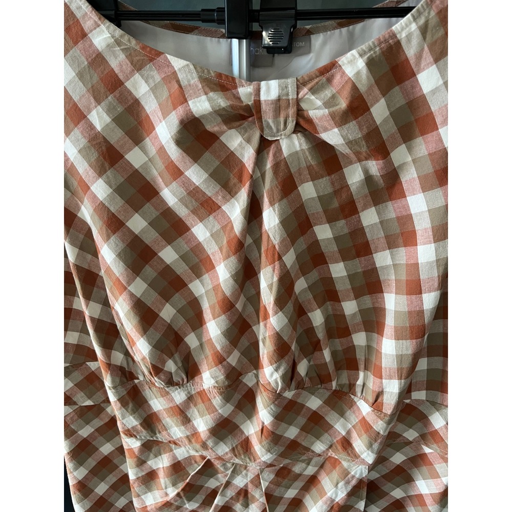 eShakti Custom Women's Brown Plaid Cotton Sleeveless Dress Casual Plus Size 22W - Picture 3 of 6